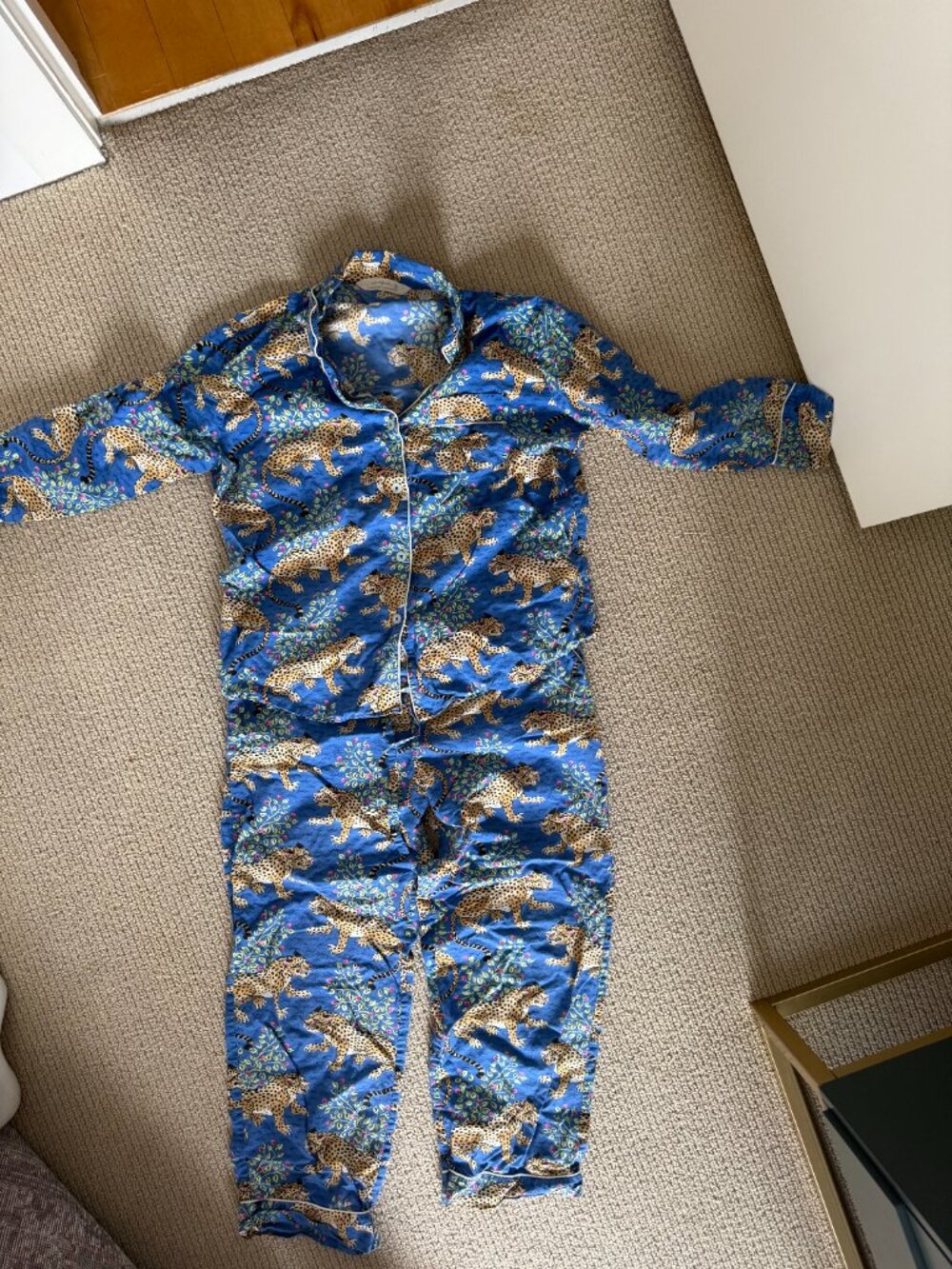 Printfresh Leopard Pajama Set – Size Medium 🐆💙